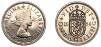 Elizabeth II (1952-2022), Sterling issues, Proof Shilling, 1954, Scottish type, edge grained, 5.66g/12h (ESC 4486)....