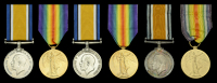 Pair: Private G. P. Craven, Northumberland Fusiliers, later Royal Engineers, who was twice wounded in action on the...