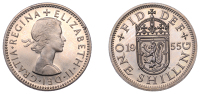 Elizabeth II (1952-2022), Sterling issues, Proof Shilling, 1955, Scottish type, edge grained, 5.68g/12h (ESC 4490;...