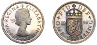 Elizabeth II (1952-2022), Sterling issues, Proof Shilling, 1956, Scottish type, edge grained, 5.64g/12h (ESC 4455)....