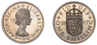 Elizabeth II (1952-2022), Sterling issues, Proof Shilling, 1957, Scottish type, edge grained, 5.52g/12h (ESC 4497)....