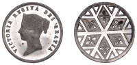 Victoria (1837-1901), Unofficial Pattern Shilling (or medalete), c. 1880, in white metal, edge milled, 2.20g/12h....