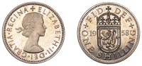 Elizabeth II (1952-2022), Sterling issues, Proof Shilling, 1958, Scottish type, edge grained, 5.65g/12h (ESC 4500)....
