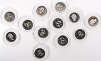 Elizabeth II (1952-2022), Decimal issues, Five Pence (12), all Maklouf type 2, 1990 Proof, 1991 Proof, 1992 (2, one...