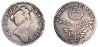 William and Mary (1688-1694), Pattern Farthing or Medalet, c. 1689, in silver, 22mm, 2.94g/12h (Montagu 18; MI 93)....