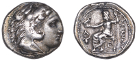 Kings of Macedonia, Alexander the Great, Tetradrachm, posthumous issue struck at Amphipolis, c. 320-17, head of...