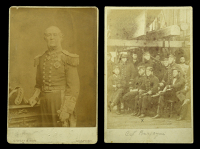 A Carte de Visite studio portrait photograph of Admiral Sir George Elliott K.C.B., together with a group photograph...