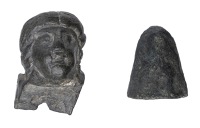 A Roman Provincial Terminal, in leaded bronze, c. 1st Century AD, in the form of a male bust, possibly Apollo,...