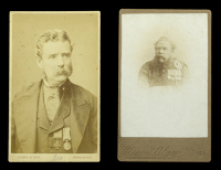 Carte de Visite studio portrait photographs (2) of Major and Quartermaster John Simpson V.C., and Sergeant Trumpeter...