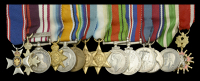 An unattributed mounted group of fourteen miniature dress medals

The Royal Victorian Order, M.V.O., Member’s...