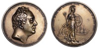 Duke of Clarence Appointed Lord High Admiral, 1827, a gilt-silver medal by J. Henning, bare head right, rev....