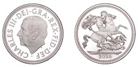 Charles III (2022-     ), Proof Silver Sovereign, 2025, 7.99g/12h (S -). As struck; in original presentation box and...