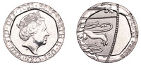 Elizabeth II (1952-2022), Decimal issues, Twenty Pence, 2021, struck on an unidentified foreign coin and on a round...