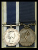 Pair: Chief Petty Officer Marine Engineering Mechanic E. Marson, Royal Navy, who was awarded an Unsuccessful Royal...