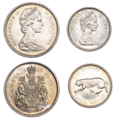 Canada, Elizabeth II, 50 Cents, 1965, 25 Cents, 1967 (KM 63, 68) [2]. Both prettily toned and lustrous, mint state	...
