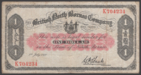 British North Borneo Company, $1, 1 July 1940, serial number K704234, Smelt signature, original very fine
BNB...