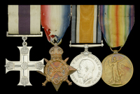 A very good and well documented Great War ‘Western Front’ M.C. group of four awarded to Captain R. D. Bennett,...