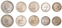 South Africa, George VI, Crown, 1952, 300th Anniversary of Cape Town, Florin, 1952, both Pretoria (KM 38.2, 41);...