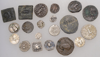 INDO-SCYTHIANS, Azes I (58-12), Tetradrachm, King on horseback right, rev. Athena standing right, holding spear and...