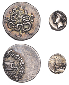 PAPHLAGONIA, Sinope, c. 4th-3rd Century BC, Hemidrachm, turreted female head left, rev. prow left, aphlaston and...