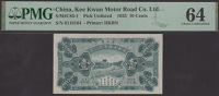 Kee Kwan Motor Road Co. Ltd., 10 Cents, 1933, serial number 0116164, in PMG holder 64, choice uncirculated
BNB...