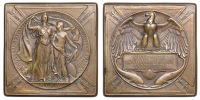 United States of America, Louisiana Purchase Exposition, St Louis, 1904, Silver Medal, a square bronze plaque by...