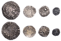 Edward IV, Groat, Light coinage, London, class Xa, mm. long cross fitchée on obv., uncertain mark on rev., trefoils...