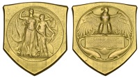 United States of America, Louisiana Purchase Exposition, St Louis, 1904, Grand Prize, a gilt-bronze shield-shaped...