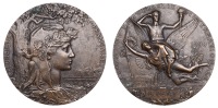 France, Exposition Universelle Internationale, Paris, 1900, a bronze award medal by J.C. Chaplain, head of Marianne...