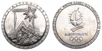 France, Winter Olympic Games, Albertville, 1992, a chromed steel Participant’s medal, unsigned [by Renée Mayot]...
