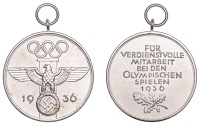 Germany, Olympic Games, Berlin, 1936, a plated bronze Merit medal, unsigned, eagle standing on wreath, column with...