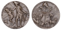 GERMANY, Mais Monsieur! [But Sir!], 1918, a cast bronze medal by K. Goetz, Frederick the Great reprimanding the...