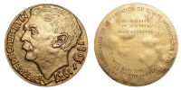 France, 90th Anniversary of the International Olympic Committee, 1984, a large gilt-bronze medal by Roger Millaud,...