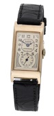 Rolex. A gold rectangular wristwatch, Prince, circa 1930.
Movement: manual winding, 17 jewels, no. 77612.
Dial:...