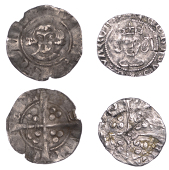 Henry VI, Rosette-Mascle issue, Penny, York, 0.82g/8h (N 1351(i); S 1866); PORCIEN, Gaucher de Chatillon (1313-22),...