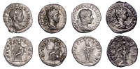 Severus Alexander (222-235), Denarius, 222-28, laureate and draped bust right, rev. Aequitas, draped, standing left,...