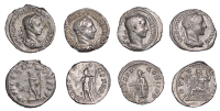 Severus Alexander (222-235), Denarius, 222-28, laureate and draped bust right, rev. Mars, helmeted, standing left,...
