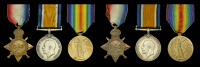 Three: Private E. Holtham, Nottinghamshire and Derbyshire Regiment
1914-15 Star (15021 Pte. E. Holtham. Notts. &...