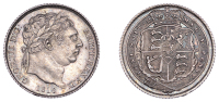 George III (1760-1820), New coinage, Sixpence, 1816 (ESC 2191; S 3791). Lustrous, mint state	 £100-£120