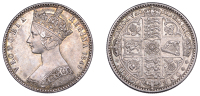 Victoria (1837-1901), Florin, 1849, with initials (ESC 2815; S 3890). Prettily toned though with some minor...