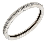 A ‘B.Zero1’ diamond bangle by Bulgari, hinged and set throughout with brilliant-cut diamonds, signed, Italian...