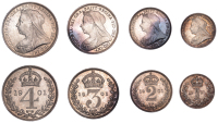 Victoria (1837-1901), Maundy Set, 1901 (ESC 3559; S 3943) [4]. Mint state; in original red case of issue	 £100-£120