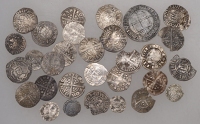 Edward I to Charles I, miscellaneous hammered silver coins (30), various issues and denominations [lot]. Varied...