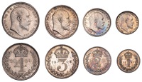 Edward VII (1901-1910), Maundy Set, 1905 (ESC 3611; S 3985) [4]. Toned, good extremely fine; in original red case of...