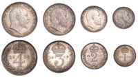 Edward VII (1901-1910), Maundy Set, 1905 (ESC 3611; S 3985) [4]. Toned, good extremely fine; in original red case of...