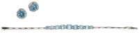 A blue zircon bracelet and earrings, the graduated circular-cut blue zircons, to a rectangular-link bracelet, the...