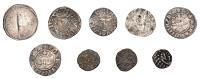 Early Anglo Saxon Period, Sceatta Continental series E, variety G2, porcupine-like figure with zoomorphic features...