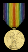 The Victory Medal awarded to Second Lieutenant T. Jarvie, Royal Flying Corps, late Corporal, Royal Engineers, who...