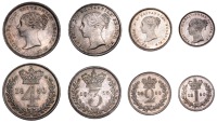 Victoria (1837-1901), Maundy Set, 1850 (ESC 3493; S 3916) [4]. Prettily toned, extremely fine or better	 £200-£260