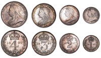 Victoria (1837-1901), Maundy Set, 1897 (ESC 3555; S 3943) [4]. Prettily toned, mint state	 £100-£120